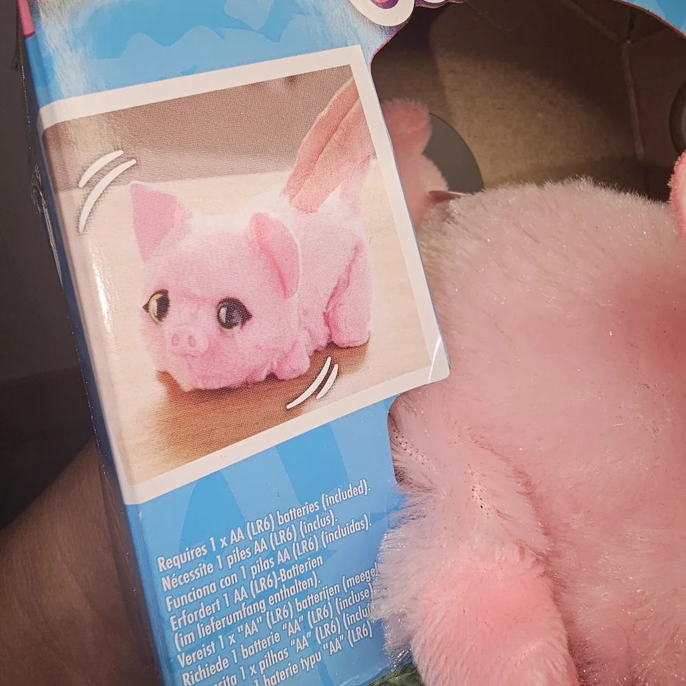 Fluffy Pink Pig Toy for Small Pets